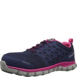 Reebok Work Women's Sublite Cushion Electrical Alloy Toe Work Shoes, Navy, 6